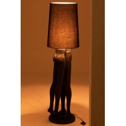 Lampe avec couple en résine noir 36x36x155cm