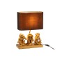 Lampe sur socle avec 3 singes en résine or 30x12x32cm Lampe sur socle avec 3 singes en résine or 30x12x32cm