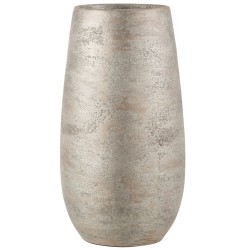 VASE IRREGULIER RUGUEUX CERAMIQUE ARGENT LARGE