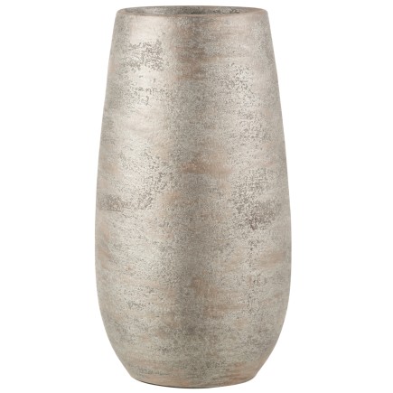 VASE IRREGULIER RUGUEUX CERAMIQUE ARGENT LARGE