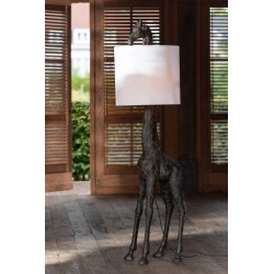 Lampada giraffa in resina marrone scuro 45x49x177cm
