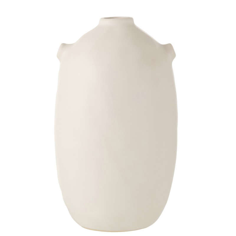 Jarrón renacentista de cerámica blanca 17x17x28cm
