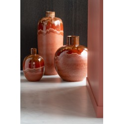 Vase en céramique rouge 23x23x50cm