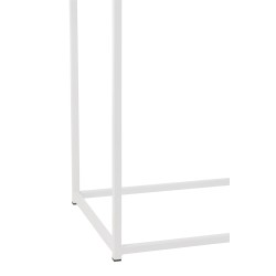 Consola de madera natural y metal blanco de 100x35x85cm.