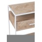 Console avec tiroirs en bois naturel et métal blanc 120x40x80cm Console avec tiroirs en bois naturel et métal blanc 120x40x80cm