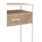 Console avec tiroirs en bois naturel et métal blanc 120x40x80cm Console avec tiroirs en bois naturel et métal blanc 120x40x80cm