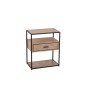 TABLE GIGOGNE ZIGZAG 1 TIROIR BOIS/METAL NATUREL/NOIR