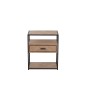 TABLE GIGOGNE ZIGZAG 1 TIROIR BOIS/METAL NATUREL/NOIR
