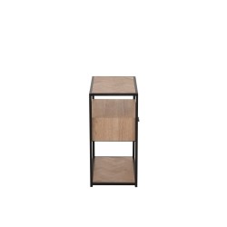 TABLE GIGOGNE ZIGZAG 1 TIROIR BOIS/METAL NATUREL/NOIR