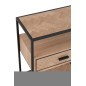 TABLE GIGOGNE ZIGZAG 1 TIROIR BOIS/METAL NATUREL/NOIR