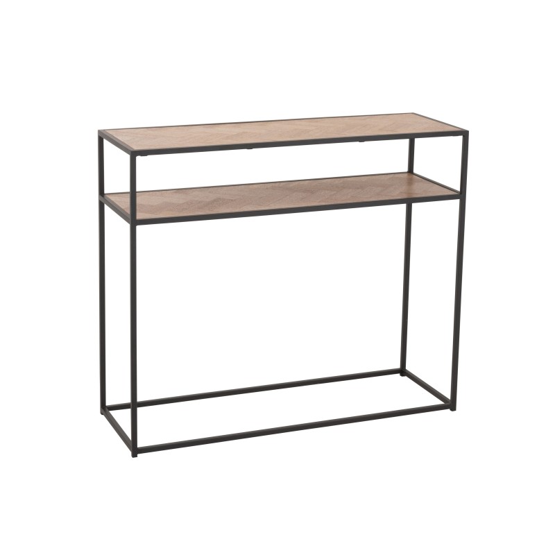 Console en bois naturel et métal noir 100x35x85cm Console en bois naturel et métal noir 100x35x85cm