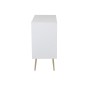 Armoire basse 1 porte et 3 tiroirs en bois et métal blanc et or 80x40x83cm Armoire basse 1 porte et 3 tiroirs en bois et métal blanc et or 80x40x83cm