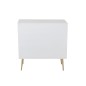 Armoire basse 1 porte et 3 tiroirs en bois et métal blanc et or 80x40x83cm Armoire basse 1 porte et 3 tiroirs en bois et métal blanc et or 80x40x83cm