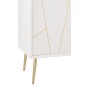 Armoire basse 1 porte et 3 tiroirs en bois et métal blanc et or 80x40x83cm Armoire basse 1 porte et 3 tiroirs en bois et métal blanc et or 80x40x83cm