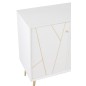 Armoire basse 1 porte et 3 tiroirs en bois et métal blanc et or 80x40x83cm Armoire basse 1 porte et 3 tiroirs en bois et métal blanc et or 80x40x83cm