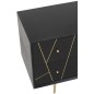 Meuble bas 4 tiroirs et 2 portes en bois noir et métal or 150x45x60cm Meuble bas 4 tiroirs et 2 portes en bois noir et métal or 150x45x60cm
