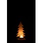 Photophore de Noël en bois blanc 10x9.5x20 cm