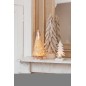 Photophore de Noël en bois blanc 10x9.5x20 cm