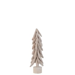 Árbol decorativo de madera blanca 10x10x41cm