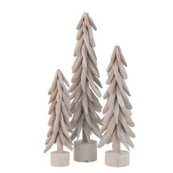 Arbre décoratif en bois blanc 10x10x41cm