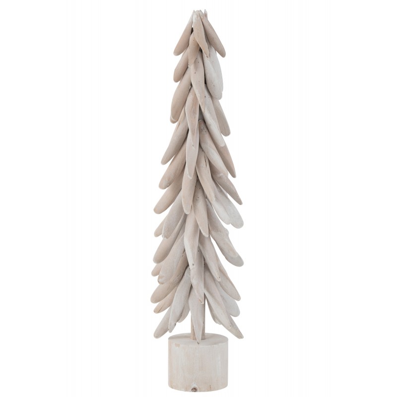 Arbre décoratif en bois blanc 17x17x65cm