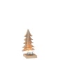 Photophore de Noël en bois marron 10x9.5x20 cm