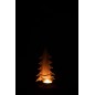Photophore de Noël en bois marron 10x9.5x20 cm