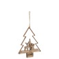 Suspension de Noël en bois marron 21.5x4.5x27.5 cm