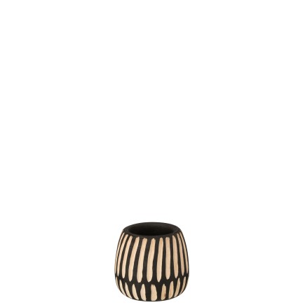 Vaso da fiori in legno di paulownia naturale e nero 15x15x14cm