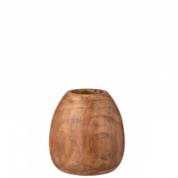 Pot en bois de paulownia brun 24x24x26cm