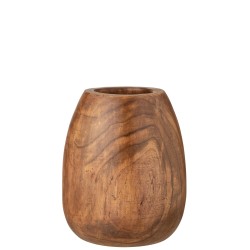 Pot en bois de paulownia brun 32x32x42cm