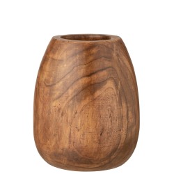 Pot en bois de paulownia brun 43x43x52cm