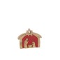 Crèche puzzle en bois de manguier rouge 21x4x17cm