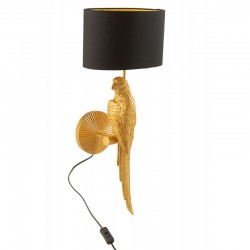 Lámpara de pared de pájaro en resina dorada de 22x35x71cm