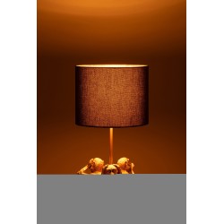 Lampe de table 3 singes en résine doré 25x25x53cm