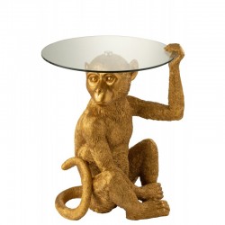 TABLE SINGE VERRE POLY OR