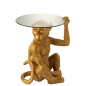 Table basse singe en résine doré et verre 52x48x62cm Table basse singe en résine doré et verre 52x48x62cm