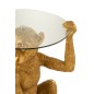Table basse singe en résine doré et verre 52x48x62cm Table basse singe en résine doré et verre 52x48x62cm