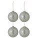 Boite de 4 boules de Noël en verre gris 10x10x10 cm
