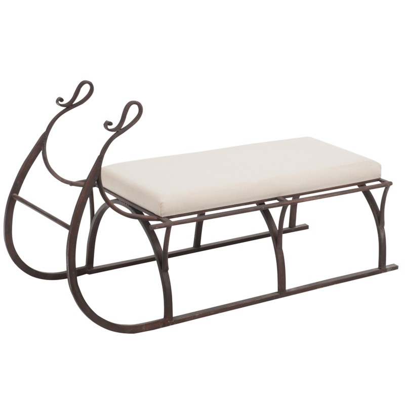 Banc en forme de luge en métal marron