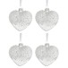 Boite de 4 boules de Noël en verre blanc 23x23x4.5 cm