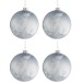 Scatola di 4 ornamenti natalizi in vetro grigio 10x10x10,4 cm