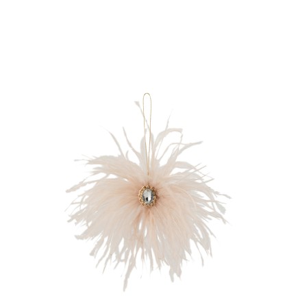 Suspension pierres et plumes crème 22x22x0.5 cm