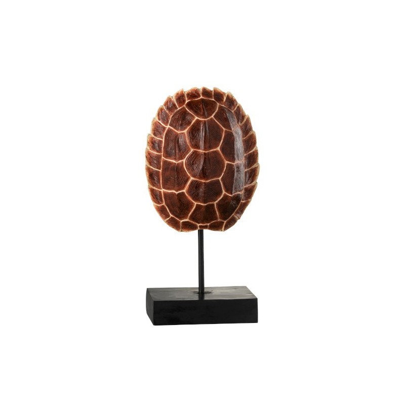 Carapace de tortue sur pied resine marron large