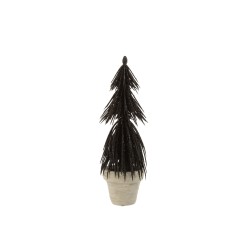 Árbol de Navidad decorativo de plástico negro de 8x8x23 cm