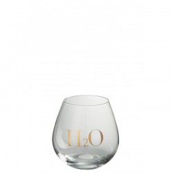 vaso de agua de vidrio transparente - oro 10.5x10.5x10.5 cm