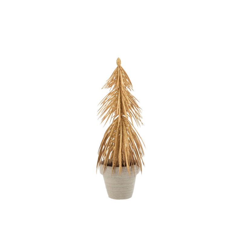 Sapin de Noël décoratif en plastique or 7x7x22 cm