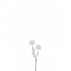 Branche artificielle pompon blanc 25cm