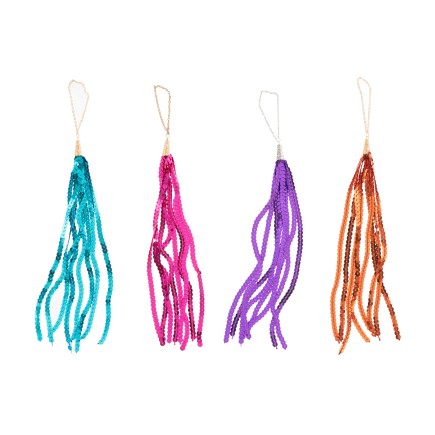 Set de 4 suspensions de Noël en plastique multicouleur 2x2x31 cm