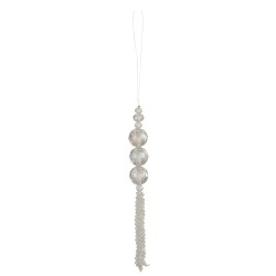 Suspension de perles en plastique blanc 2x2x26 cm